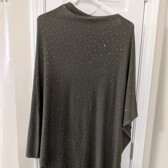Laetitia Mem Sweaters - Laetitia Mem poncho olive green studded NWT